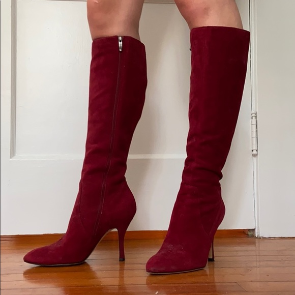 via spiga red suede boots